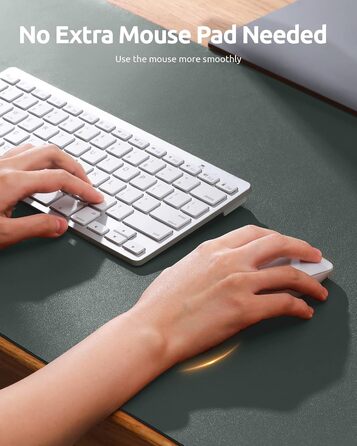 Килимок для столу YSAGi 80x40 см, преміум шкіряний килимок для миші XXL, нековзкий килимок для письма, багатофункціональний аксесуар для офісу та дому (Темно-зелений, 120 x 43 см)