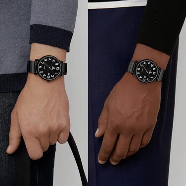 Чоловічий годинник: аналоговий кварцовий годинник з датою, водонепроникний, 38 мм, чорний. Стильний годинник для бізнесу та повсякденного носіння