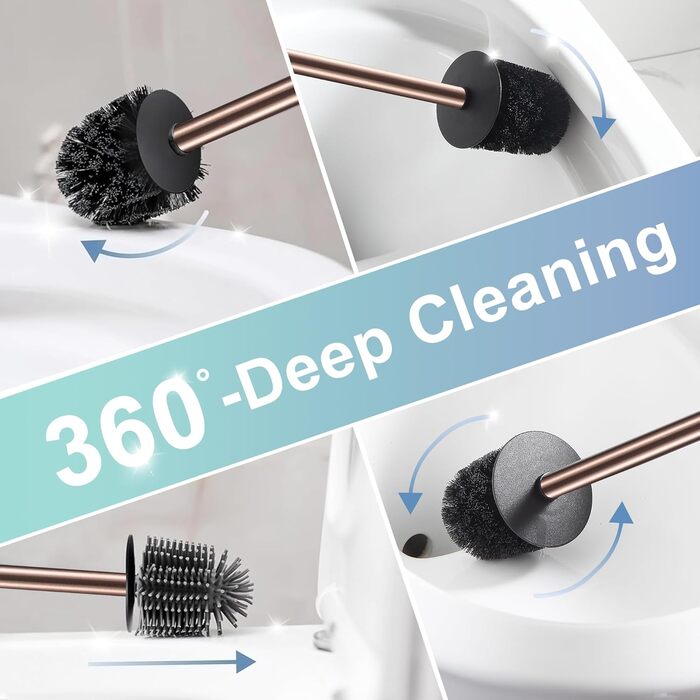 Настінна щітка для туалету DAZI з кріпленням без свердління, нержавіюча сталь, сучасний дизайн, знімний внутрішній стаканчик, золотий/рожевий золотий колір