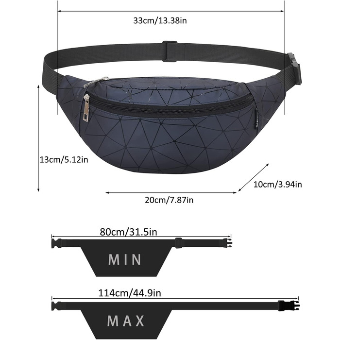 Жіноча поясна сумка-бананка: водонепроникна, з PU-шкіри, для спорту, відпочинку та повсякденного використання (темно-синій)