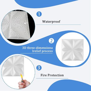 3D панелі на стіну з ПВХ чорного кольору для інтер'єру та геймерської зони, декоративні стінові та стельові панелі (2 шт, 50х50 см)