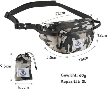 Чоловіча/Жіноча поясна сумка 2L 4Monster, водонепроникна, ультралегка, для туризму, подорожей, спорту, армійного стилю (Хакі)