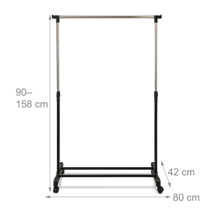 Adjustable Rolling Clothes Rack