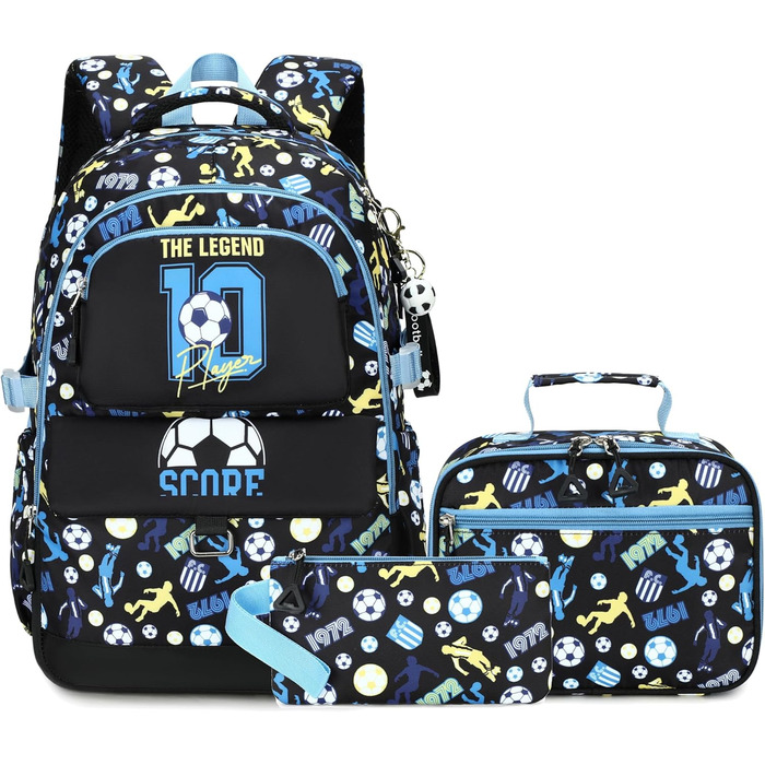 Шкільний рюкзак Makukke для підлітків, геймерський набір з пеналом та ланч-боксом, подарунок для хлопчиків, підходить для початкової та середньої школи