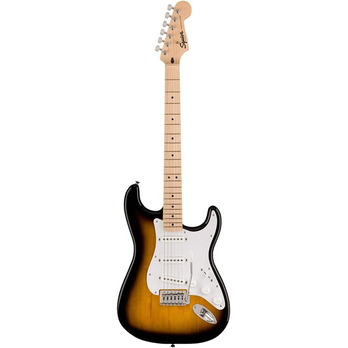 Squier Sonic Stratocaster: електрогітара в комплекті з підсилювачем Fender Frontman 10G, чорний, кленова накладка, Gig Bag, Fender Play (2-Farben Sunburst)