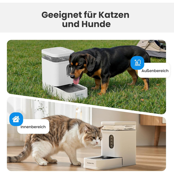 Автоматичний диспенсер води для собак та котів Gardner Pet, годівниця з нержавіючої сталі, велика ємність (6.5л), без електроенергії, BPA-free
