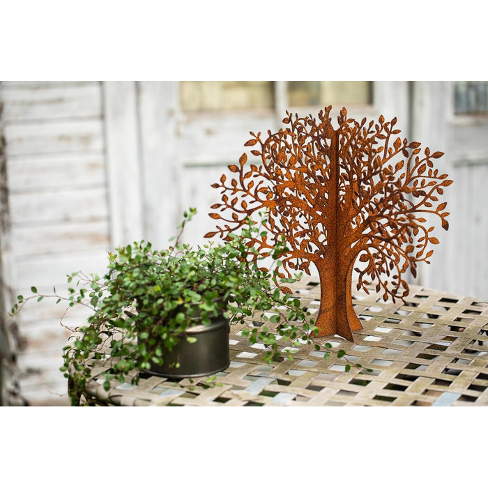 Bornhöft Metal Rust Garden Decor, Patina Rust, Rusty Garden, Rust Decor, Tree, Tree of Life, Garden Decor, Patina Rust, Table Decor, Metal Rust Look (Tree Large)