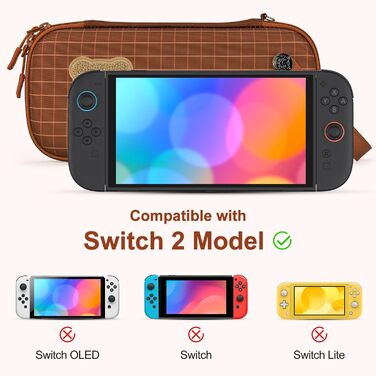 Чохол для Nintendo Switch 2 innoAura Switch 2 Tasche, Galaxy Lila (Коричневий клінок) - PU, водостійкий, з амортизацією, кишеня для AirTag