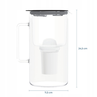 Скляний фільтраційний глечик Wessper D4 BOROSILICATE MINI FF BK з фільтром