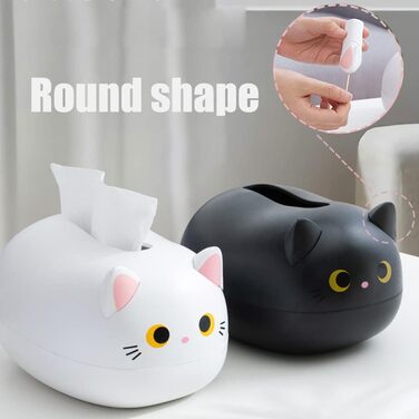 BSTCAR Tissue Box Cat 22x16x13cm Kawaii Cat Tissue Box Bathroom, Living Room, Bedroom, Car and Office White