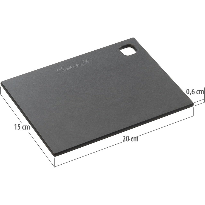 Rosenstein & Söhne Cutting Board: Wood fiber cutting board, dishwasher-safe, black, 20 x 15 x 0.6 cm (Food preparation cutting board, kitchen vegetable boards)…