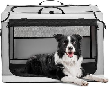 Клітка для собак Petsfit, складана, середнього та малого розміру, сіра, 76x50x49 см