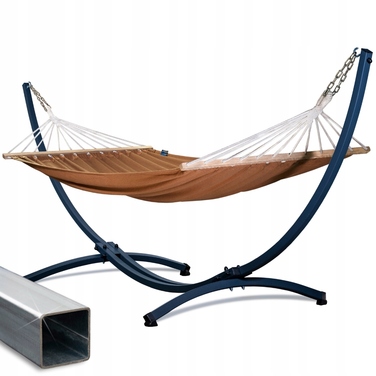Гамак зі стійкою Potenza, коричневий, навантаження до 220 кг, 350 x 160 см