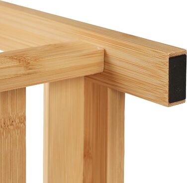 Relaxdays Bamboo Bathroom Shelf, 5 Shelves, HWD: 162 x 38 x 39.5 cm, Freestanding Shelf for Bathroom & Kitchen, Natural