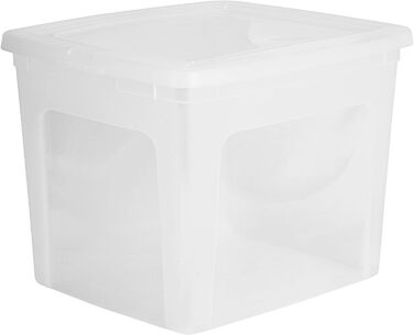Iris Ohyama Versatile Storage Boxes, 30L, 3-Piece Set, Transparent, Easy-Closing Lid, Stackable, Plastic, For Closet, Shelves, Classroom, Organization, Art Supplies, Shoes, MCB-30