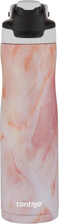 Contigo Autoseal Chill Stainless Steel Water Bottle with Autoseal Technology, Insulated Bottle Keeps Drinks Cold for Up to 28 Hours, Leak-Proof, BPA-Free, 720 ml (Rose Quartz)
