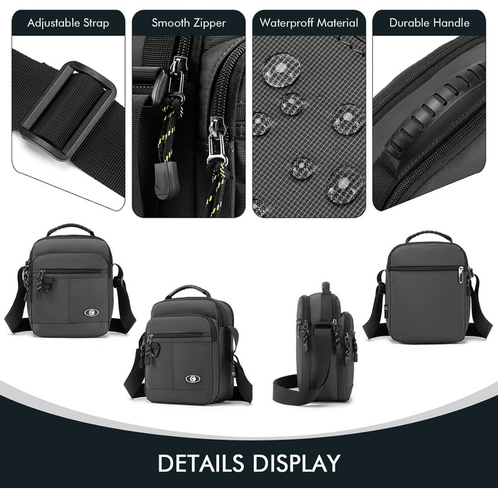 Чоловіча сумка на плечі BAGZY: велика нагрудна сумка-рюкзак для роботи, навчання та подорожей (579grün)