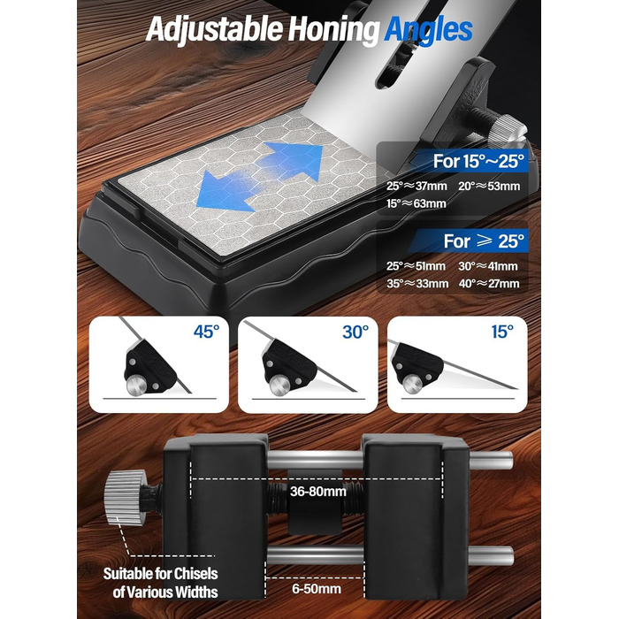 Двобічний алмазний точильний камінь Kalolary для ножів, ножниць, кухонних та туристичних інструментів (400/1000 гріт з доводкою)