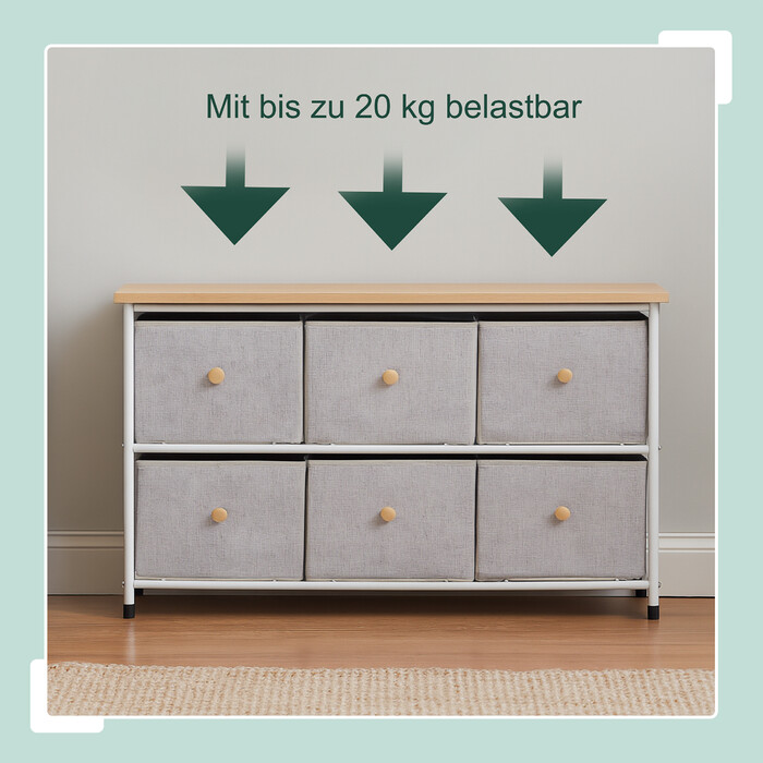 Relaxdays Sideboard with 6 Drawers