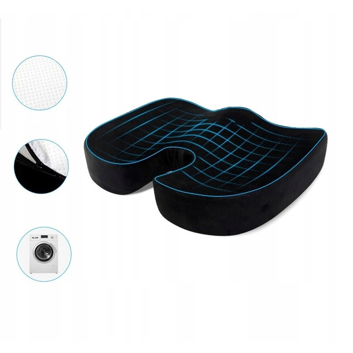 Ортопедична подушка для сидіння з ефектом пам'яті (Memory Foam), ергономічна