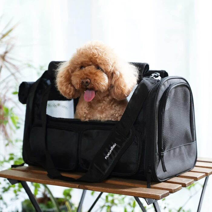 Транспортна переноска для котів та собак FUKUMARU, рожева, велика, до 22 кг