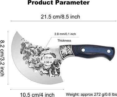 Японський ніж для обробки м'яса Doklasu, 10 см, ручна робота, сталь 5Cr15MoV, з піхвою