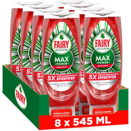 Засіб для миття посуду Fairy Max Power Antibakteriell з гранатом, набір 8 шт по 545 мл