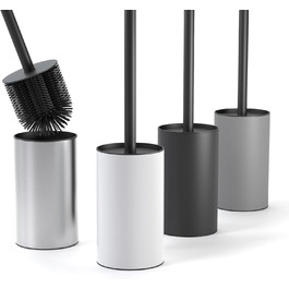 Силіконова щітка для унітазу SAVEGA з нержавіючої сталі з підставкою - гігієнічна щітка з бризковим захистом