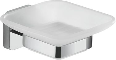 Настінна мильниця Gedy Tonga, хром, нержавіюча сталь, скло, 10,3 x 11,6 x 5 см, самоклеюча, без свердління