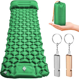 Isomatte HVIERO Саморозкладається, надувна, з насосом, для кемпінгу, туризму, рюкзака, зелена