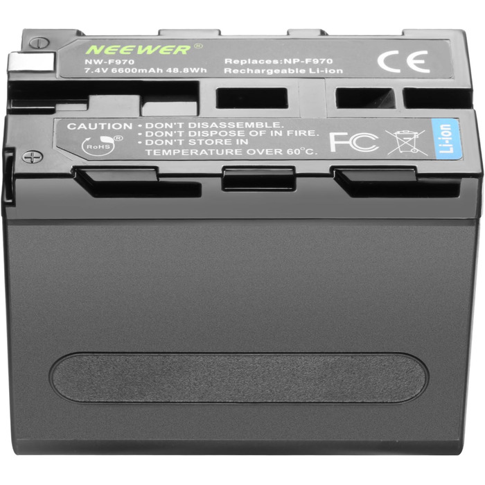 Акумулятор Neewer 6600mAh Li-ION для Sony NP-F970/960/975/570/750/770 з LCD-зарядним пристроєм