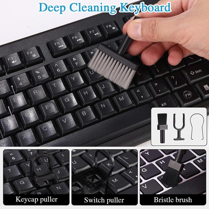 Набір для чищення техніки 22 в 1 з підставкою для зап'ястя, для AirPods, планшетів, телефонів (чорний)