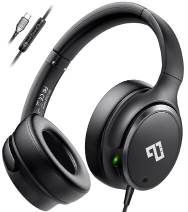 Навушники INFURTURE Over-Ear з USB-C, з активним шумозаглушенням (Noise Cancelling), дротові, чорні