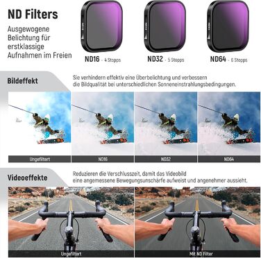 Набір фільтрів ND та CPL NEEWER для Insta360 Ace Pro (4 шт.) - ND16, ND32, ND64, CPL