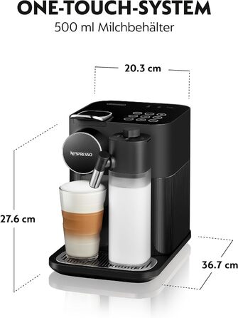 Nespresso De'Longhi EN640.B Gran Lattissima Coffee Capsule Machine with Automatic Milk System, 19 Bar Pressure, 1400W, Black Black Version 2.0