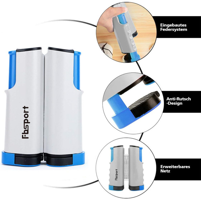 FBSPORT Набір для пінг-понгу Професійний: стіл, 2 ракетки, сітка, 6 м'ячів, сумка. Підходить для гри в приміщенні та на вулиці.