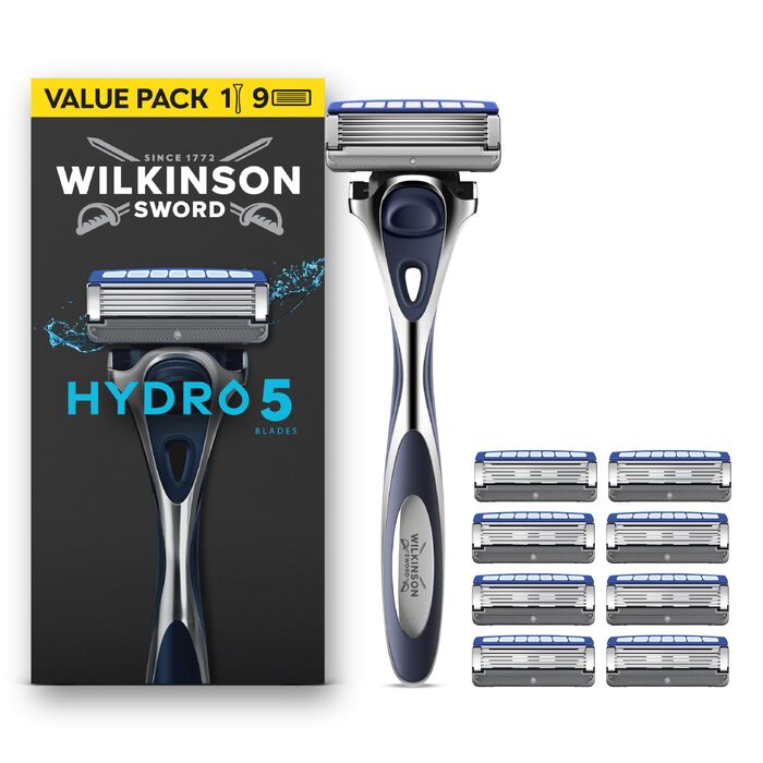 Стартовий набір бритв Wilkinson Sword Hydro 5: чоловіча бритва та 9 змінних касет