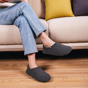 В'язані домашні тапочки VeraCosy з піною-пам'яттю та флісовою підкладкою (36/37 EU, Темно-сірий)