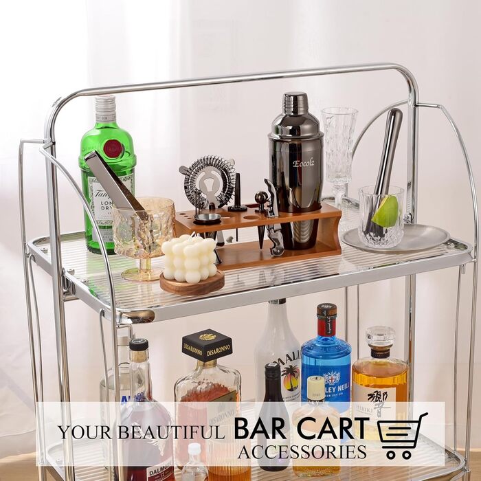 750ml Stainless Steel Cocktail Shaker Set with Bamboo Stand & Recipe Book - 17 Piece Bar Set for Bartenders, Gifts for Women