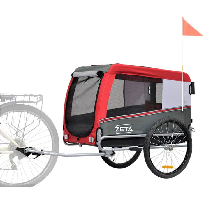 Причеп-перевозник для собак та котів Papilioshop Zeta, 3 розміри, червоний L