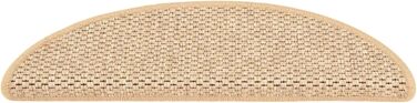Килимок на сходи ZEYUAN з сизалю, 15 шт., 56x20 см, світло-бежевий. Антиковзка підкладка для сходів