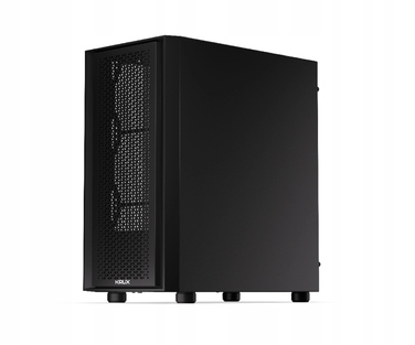 Корпус для комп'ютера Krux Scor, бічна панель зі скла, 1 вентилятор, mATX, чорний