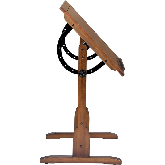 Adjustable Craft Table with Rustic Oak Top - Studio Desk for Hobbies & Art