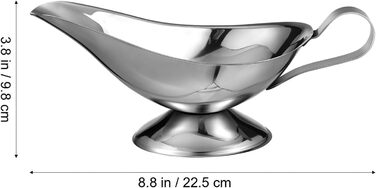 ULTECHNOVO Sauce Bowl for Sauces, 284 ml, Stainless Steel, Sauce Boat, Sauces, Milk Pitcher, Sauce Container for Warming Sauces, Salad, Dressings, Serving Bowls