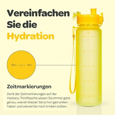 Пляшка для води Hydracy з фруктовим відсіком 500 мл, жовта - BPA-free, з міткою часу, спортивна, герметична