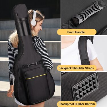 Чохол для акустичної гітари Cahaya Gig Bag: водонепроникний, з підкладкою, рюкзак для гітари 39/40/41 дюймів