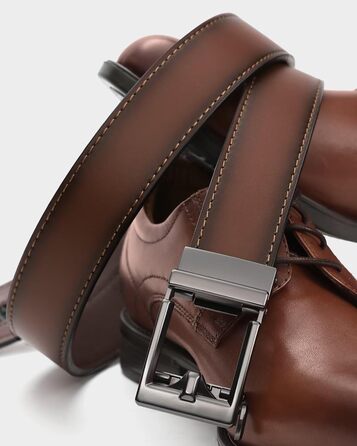 Чоловічий шкіряний ремінь CHAOREN з автоматичною застібкою, 35 мм, без отворів, колір коньяк, розмір 80-90 см