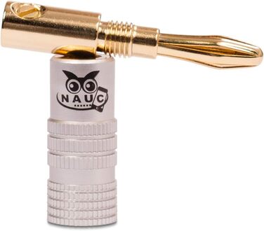 Бананові роз'єми NAUC High End 28x (14 пар) 24K позолочені, для кабелю до 6 мм², чорні та червоні, з'ємні/припаювані