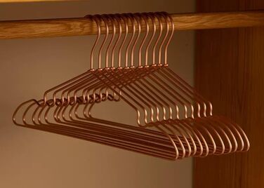 Набір вішаків для одягу з алюмінію матове золото, 20 шт, 41 см, преміум якість