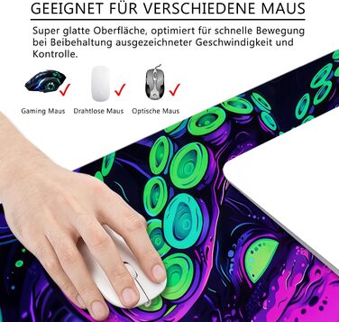 Килимок для миші Octopus, фіолетовий, 80x30 см, XL, великий, для геймінгу, під клавіатуру, Desk Pad & Desk Mat